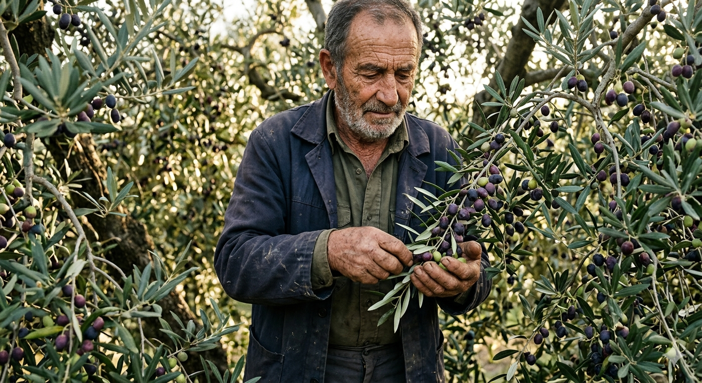 Récolte manuelle des olives Chetoui en Tunisie - LAMTA huile d'olive extra vierge